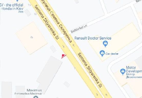 Схема рекламної площини за адресою Скляренко ул., 7