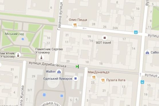 Схема рекламної площини за адресою Дерибасівска вул., 18