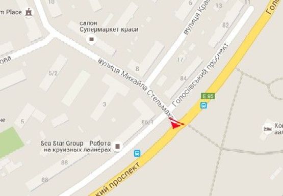 Схема рекламной плоскости по адресу Голосеевский пр. (40-летия Октября пр.), 84