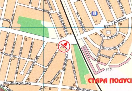 Схема рекламной плоскости по адресу Днепровская ул. - Гагарина ул., от центра, правый