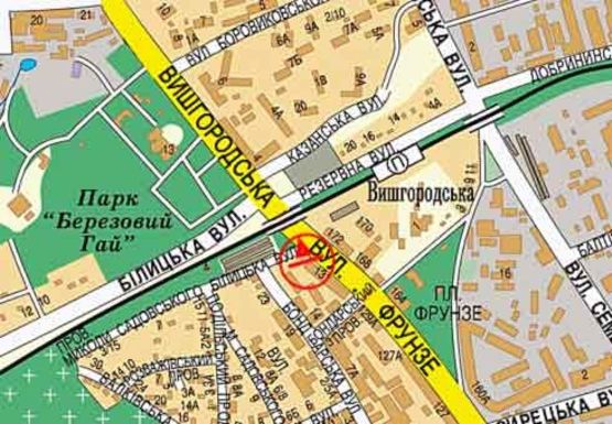 Схема рекламной плоскости по адресу Кирилловская ул., 131 (бывш. Фрунзе ул.)