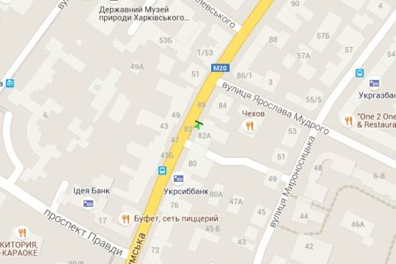 Схема рекламної площини за адресою Сумська вул., 82-а