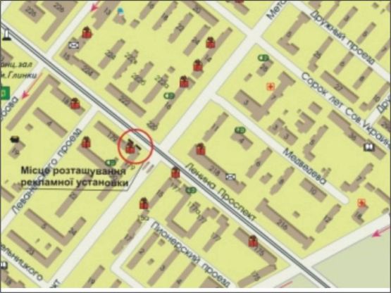 Схема рекламной плоскости по адресу пр. Соборный, 179 (справа) ВЕРТИКАЛЬНЫЙ