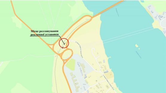 Схема рекламной плоскости по адресу о. Хортица въезд на мост Преображенского, в центр