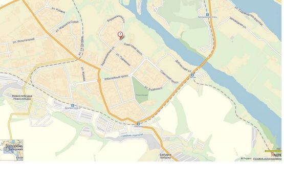 Схема рекламной плоскости по адресу ул.Заднепровская, перекресток с пр.Советским, светофор