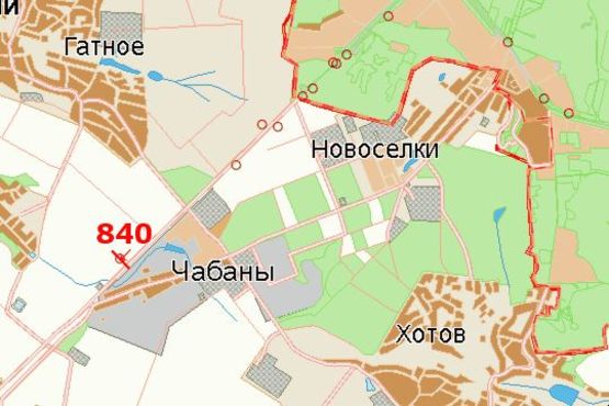 Схема рекламной плоскости по адресу Київ - Одеса, 04 км+930м від Києва (справа в напр.Одессы; 400 м від АЗС "КЛО")