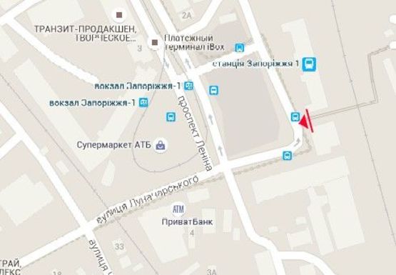 Схема рекламной плоскости по адресу Запорожский ж_д вокзал, пешеходный переход