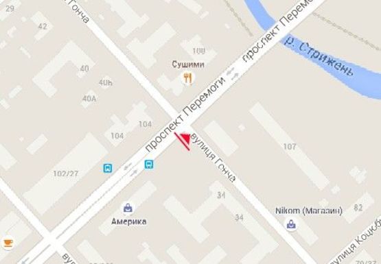 Схема рекламной плоскости по адресу Победы пр. - Гончая ул.