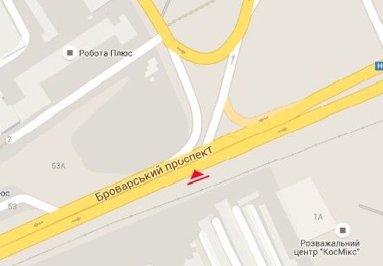 Схема рекламной плоскости по адресу Броварской пр. - Освободителей ул.