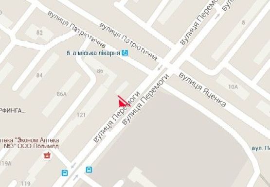 Схема рекламної площини за адресою Победы ул., 121