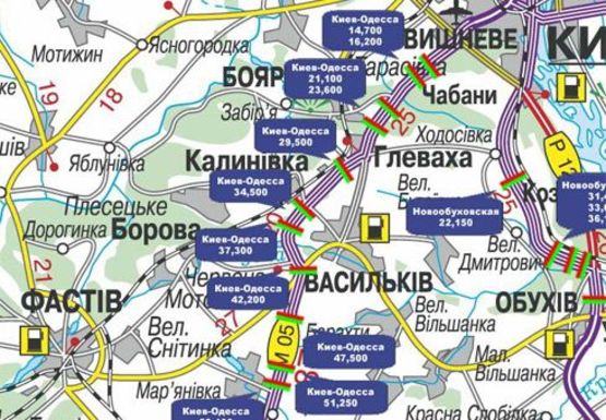 Схема рекламної площини за адресою Трасса M-05, Киев-Одесса, 34,500