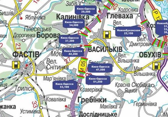 Схема рекламної площини за адресою Трасса M-05, Киев-Одесса, 47,500