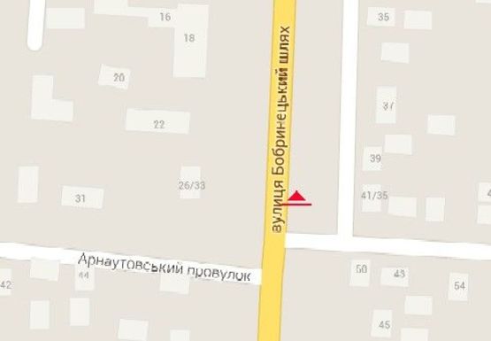 Схема рекламной плоскости по адресу Бобринецкий шлях ул. - Арнаутовский пер.