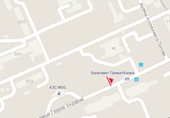 Схема рекламної площини за адресою Героев Украины ул. - Жадова ул.