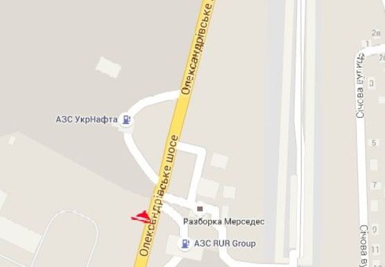 Схема рекламной плоскости по адресу Александрийское шоссе, 4, АЗС "РУР"