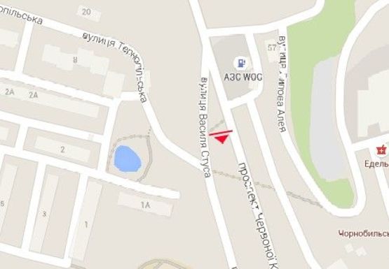 Схема рекламной плоскости по адресу Стуса ул. - Красной Калины пр.