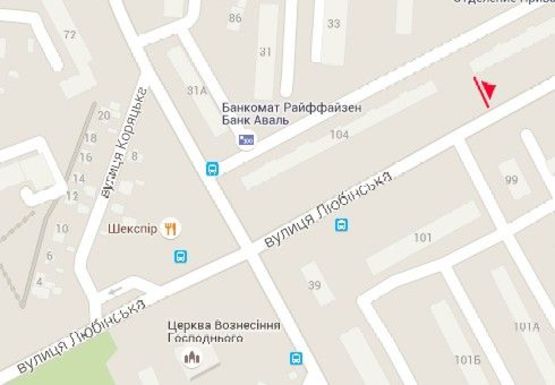 Схема рекламной плоскости по адресу Любинская ул., 102