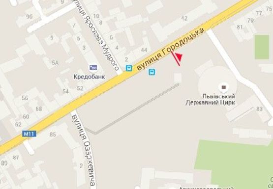 Схема рекламной плоскости по адресу Городоцкая ул., 81/83