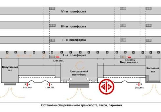 Схема рекламной плоскости по адресу Привокзальная площадь