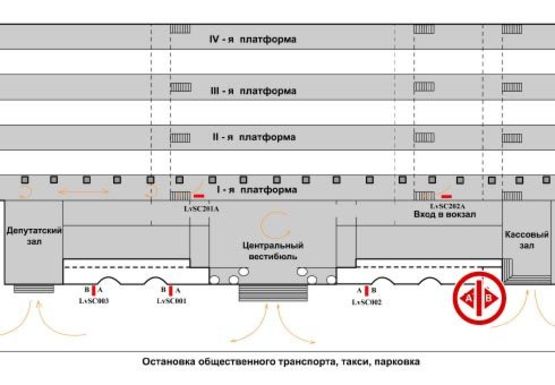 Схема рекламної площини за адресою Привокзальная площадь