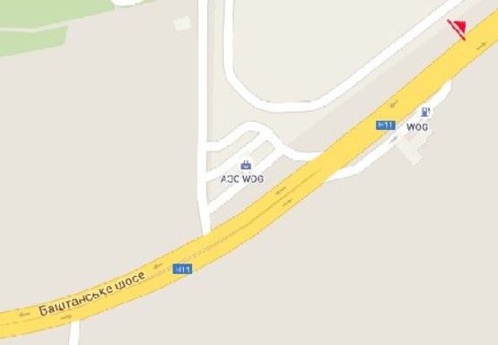 Схема рекламной плоскости по адресу Баштанское шоссе - вьезд