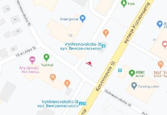 Схема рекламной плоскости по адресу Космонавтов ул., 128, Велика Кишеня