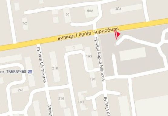 Схема рекламной плоскости по адресу Героев Чернобыля ул., 48а