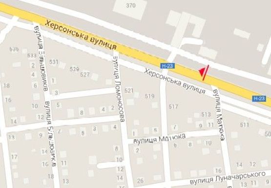 Схема рекламной плоскости по адресу Херсонская ул. - Матюка ул.