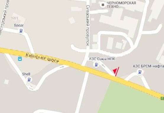 Схема рекламної площини за адресою Киевское шоссе, 6