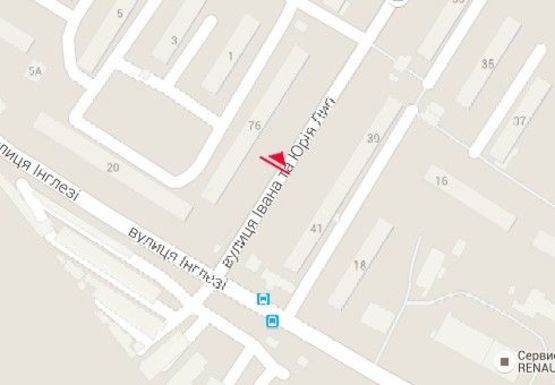 Схема рекламної площини за адресою Ивана и Юрия Лип ул., 76