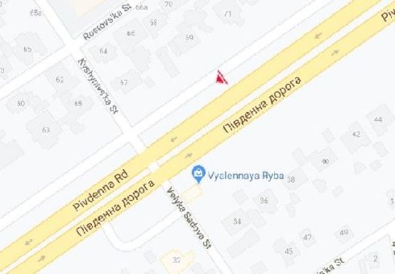 Схема рекламної площини за адресою Южная дорога, 69