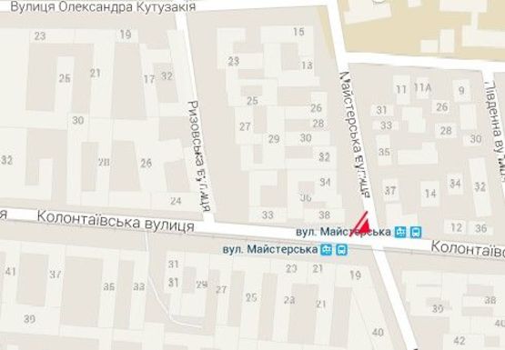 Схема рекламної площини за адресою Колонтаевская ул. - Мастерская ул., 38