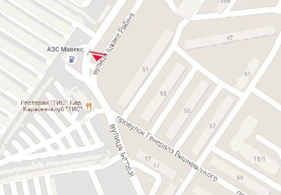 Схема рекламной плоскости по адресу Инглези ул. - Ицхака Рабина ул., 53 (нижний)