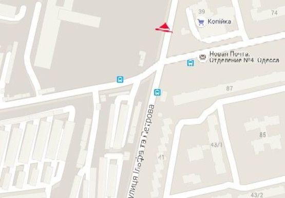 Схема рекламной плоскости по адресу Ильфа и Петрова ул., 39 напротив -  Академика Вильямса ул.