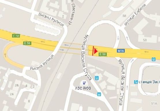 Схема рекламної площини за адресою Дальницкая ул., возле ЖД моста