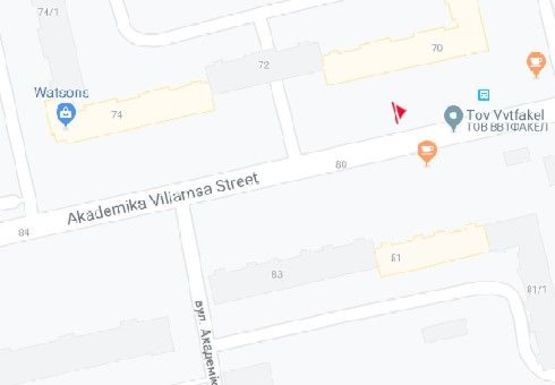 Схема рекламной плоскости по адресу Академика Вильямса ул., 72