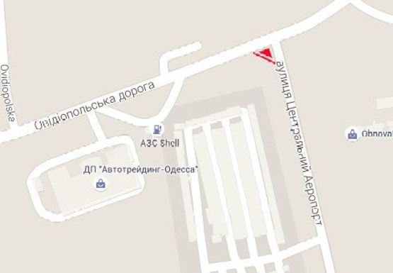 Схема рекламной плоскости по адресу Овидиопольская дорога - ул. Центральний аэропорт