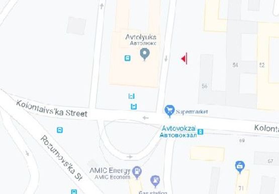 Схема рекламної площини за адресою Колонтаевская ул., 56 - Автовокзал