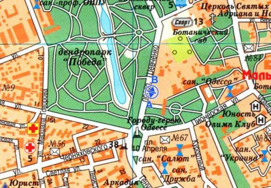 Схема рекламної площини за адресою Шевченко пр., (напротив парка "Победа"), СТО "Honda"