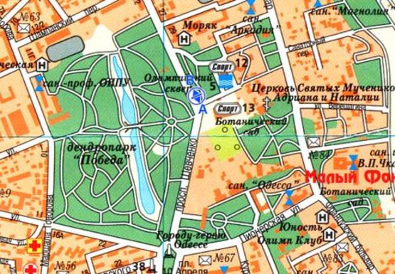 Схема рекламної площини за адресою Шевченко пр., Олимпийский сквер (остановка Дворец Спорта, Олимпиец)