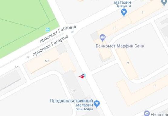 Схема рекламной плоскости по адресу Шевченко пр., 7 - Гагарина пр., (остановка)