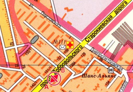 Схема рекламной плоскости по адресу Добровольского ул., 126