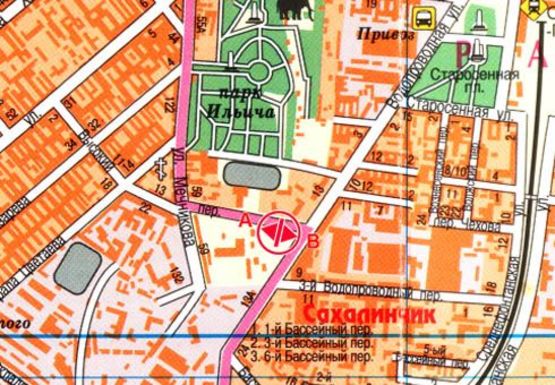 Схема рекламной плоскости по адресу Высокий пер. - ул. Водопроводная