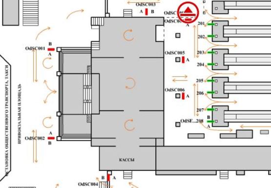 Схема рекламної площини за адресою Вокзал