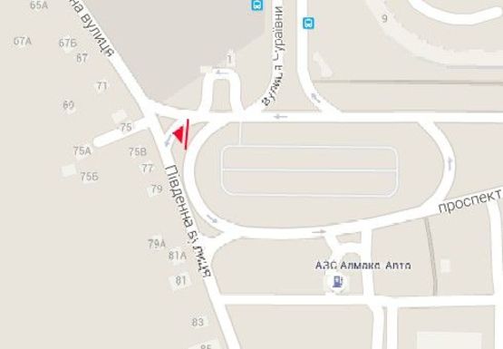 Схема рекламной плоскости по адресу Вавилова Н. ул. - Южная ул.