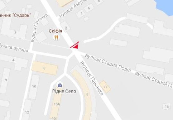 Схема рекламной плоскости по адресу Панянка ул. - Старый Подол ул.