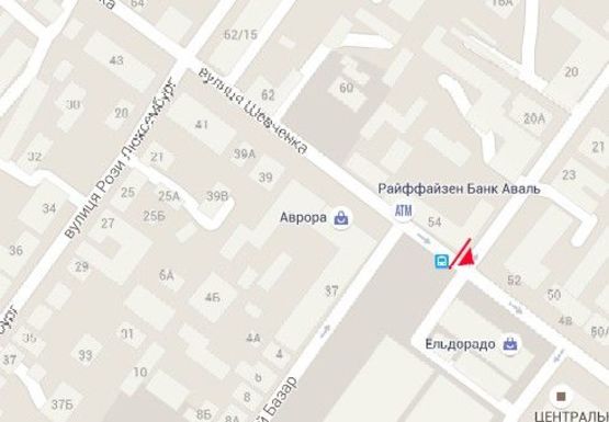 Схема рекламної площини за адресою Шевченко ул., центральный рынок