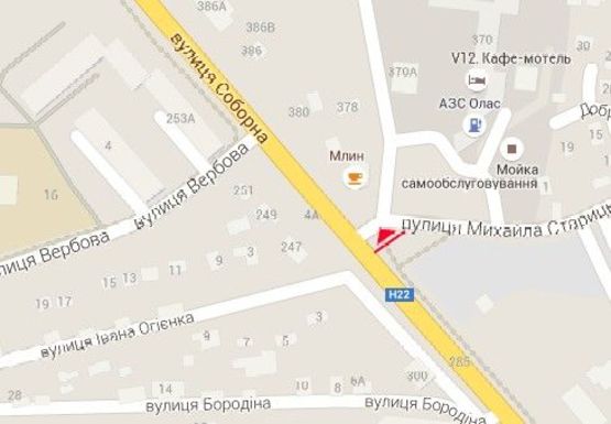 Схема рекламной плоскости по адресу Соборная ул. - Старицкого ул.