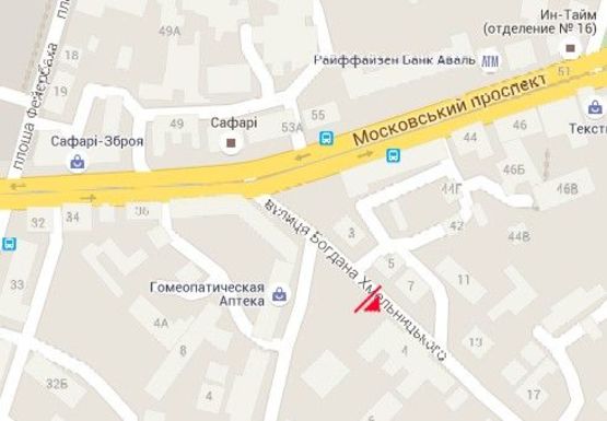 Схема рекламной плоскости по адресу Богдана Хмельницкого ул., 4 (остановка)