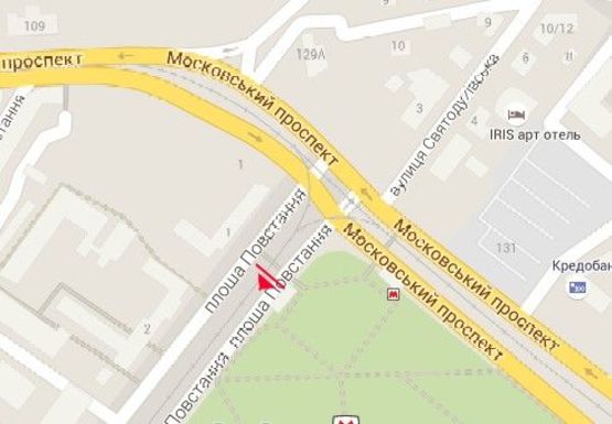 Схема рекламной плоскости по адресу Защитников Украины пл. - Московский пр. (остановка)